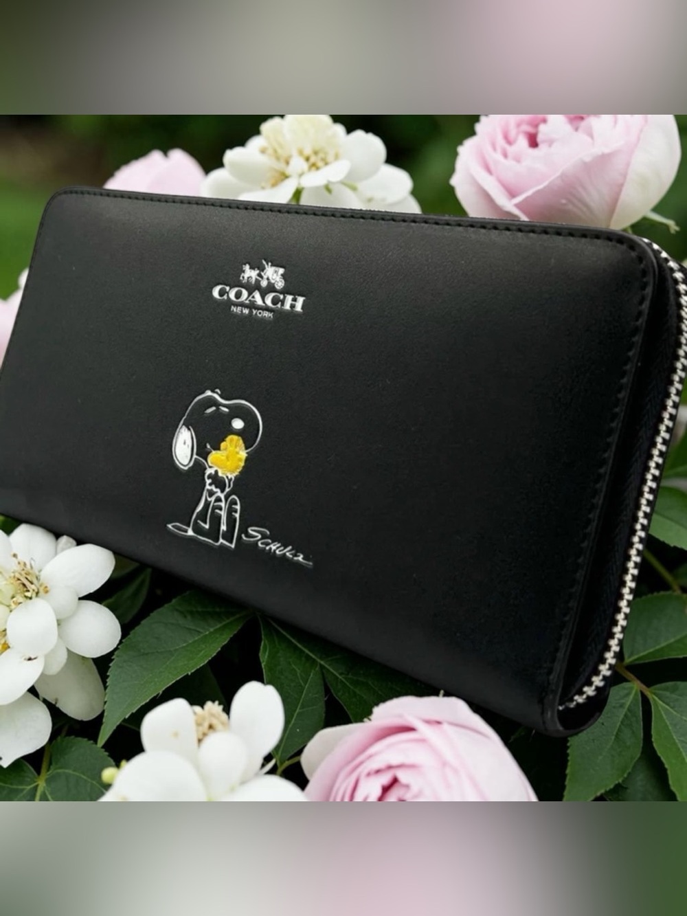 Coach X peanuts Snoopy Woodstock leather Long zippy collectible wallet